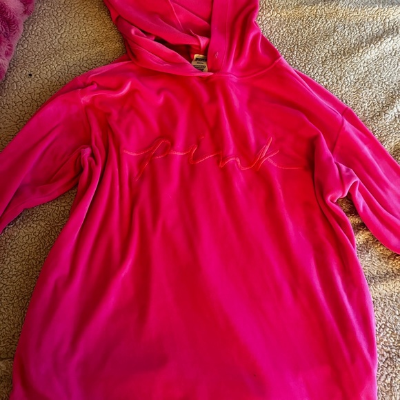 Pink velour sweatshirt and sweatpants set - Picture 4 of 6